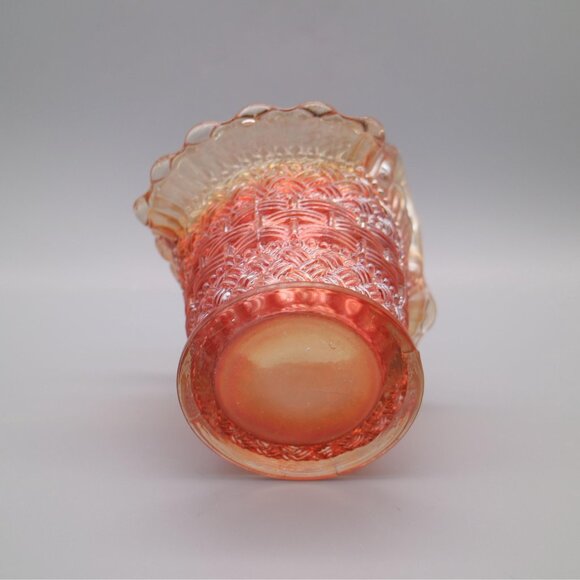 Vintage 1900s Dugan Style Marigold Carnival Glass Beaded Basket - Picture 8 of 9